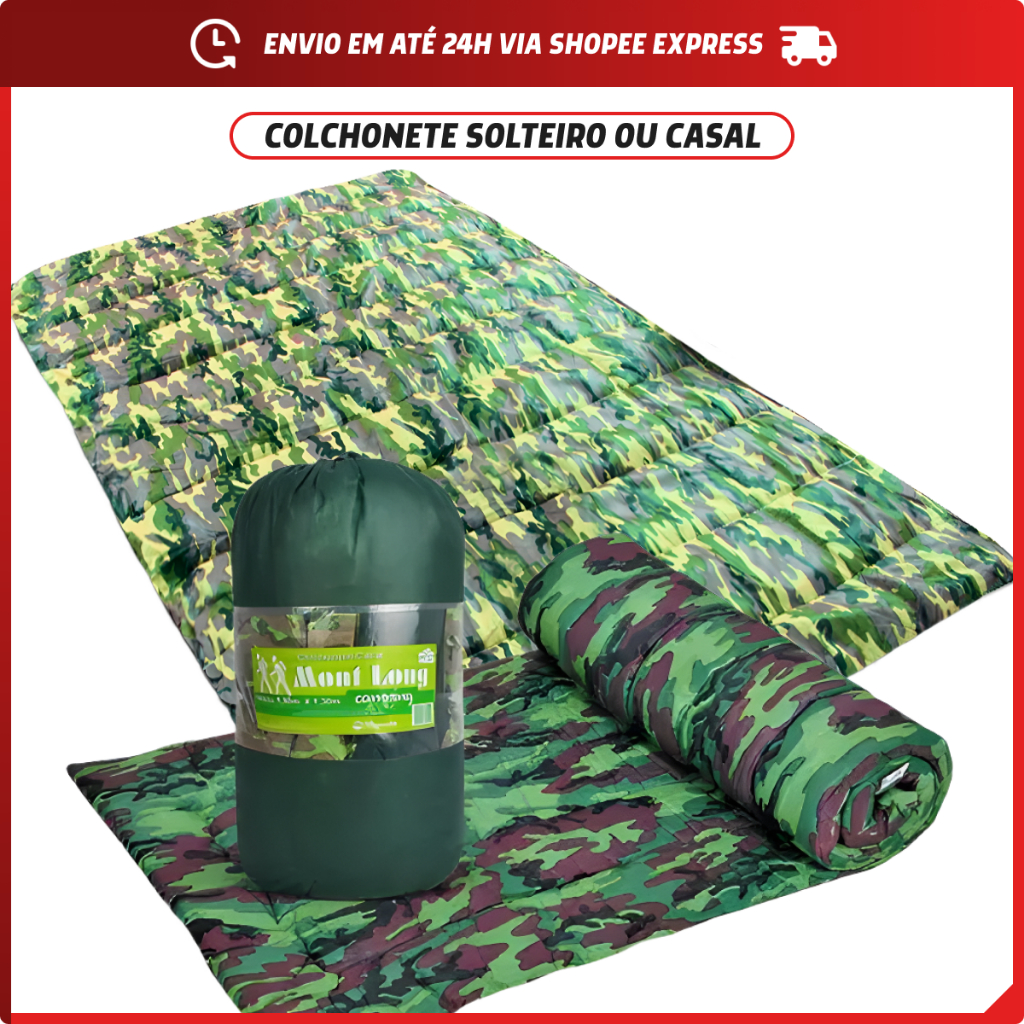 Colchonete Acampamento Camping Casal 190×130 ou Solteiro 130×60 Colchão Dormir