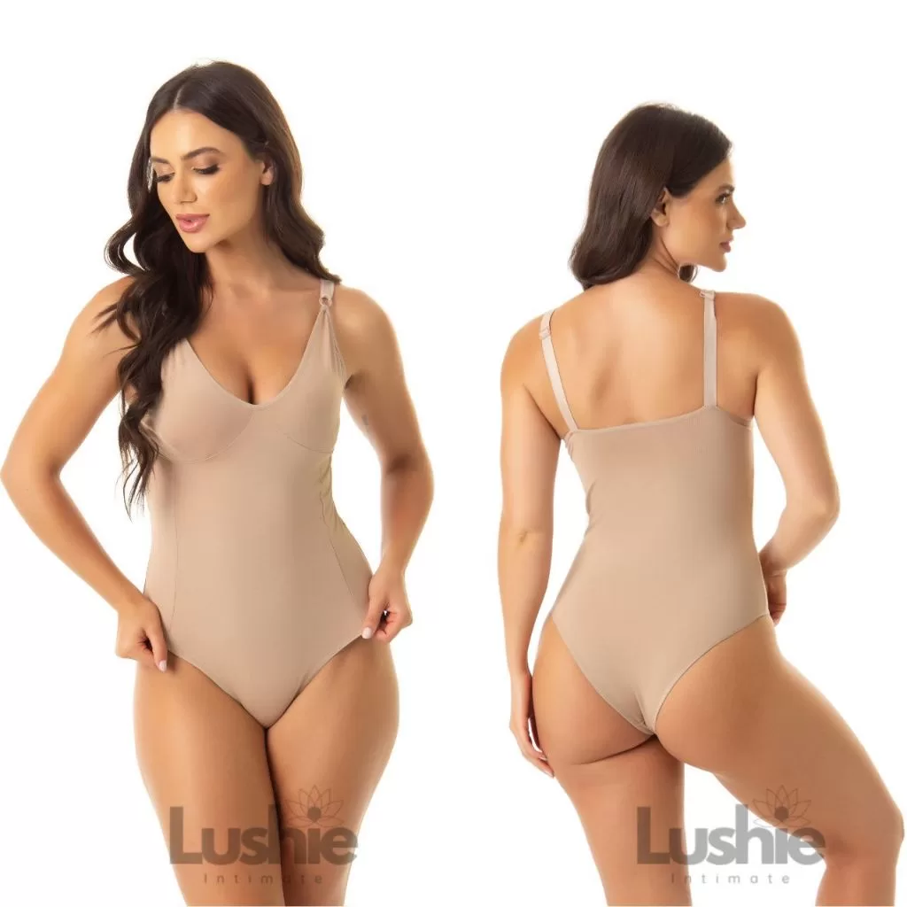 Cinta Modeladora Body Compressão Suplex Plus Alça Reforçada Sem Bojo Feminino