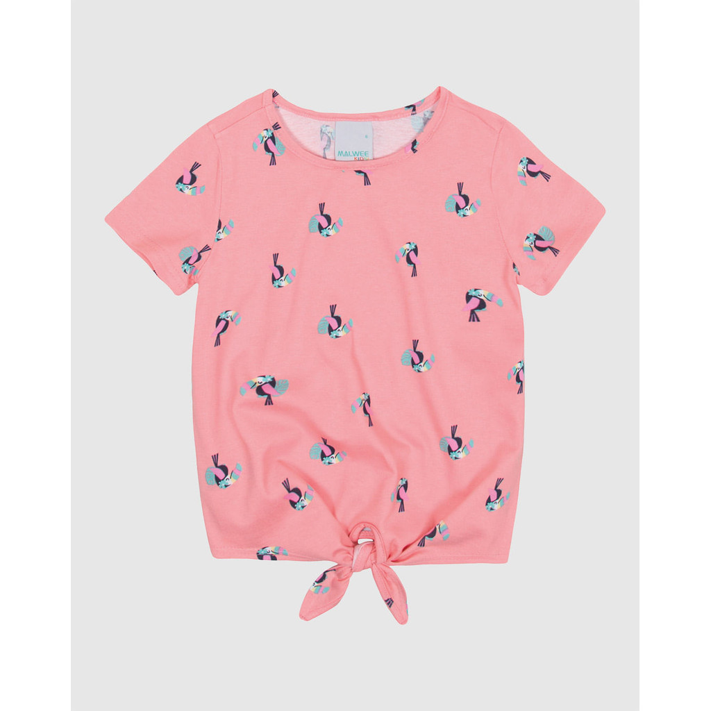 Blusa Listrada Meia Malha Menina Malwee Kids
