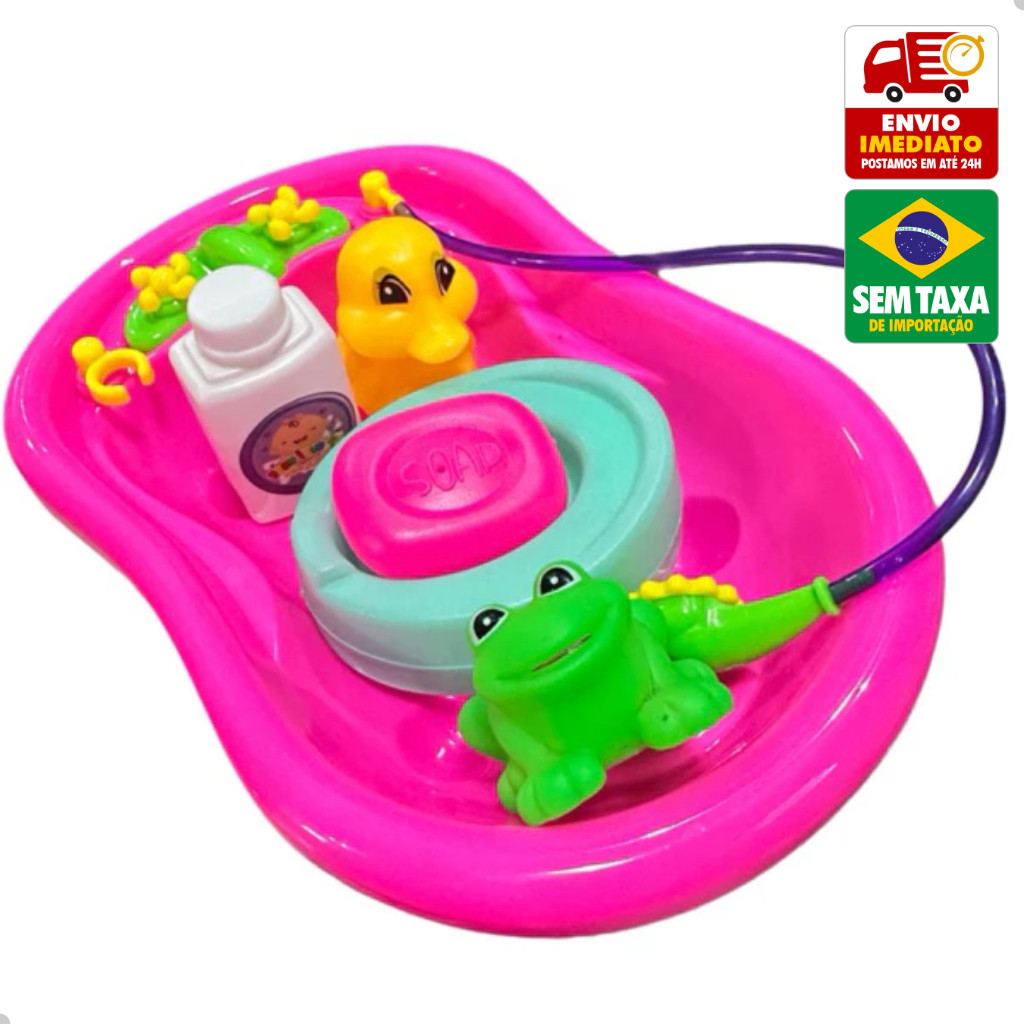 Brinquedo Hora Do Banho Baby Bath Time Banheira Patinho Sapinho DuteToys DTE0305