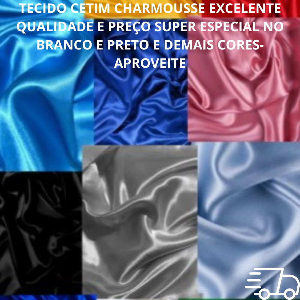 Tecido Cetim Charmousse 1,50m Largura – Brilhante Para Robes, Noivas e Decoração – Metro Inteiro