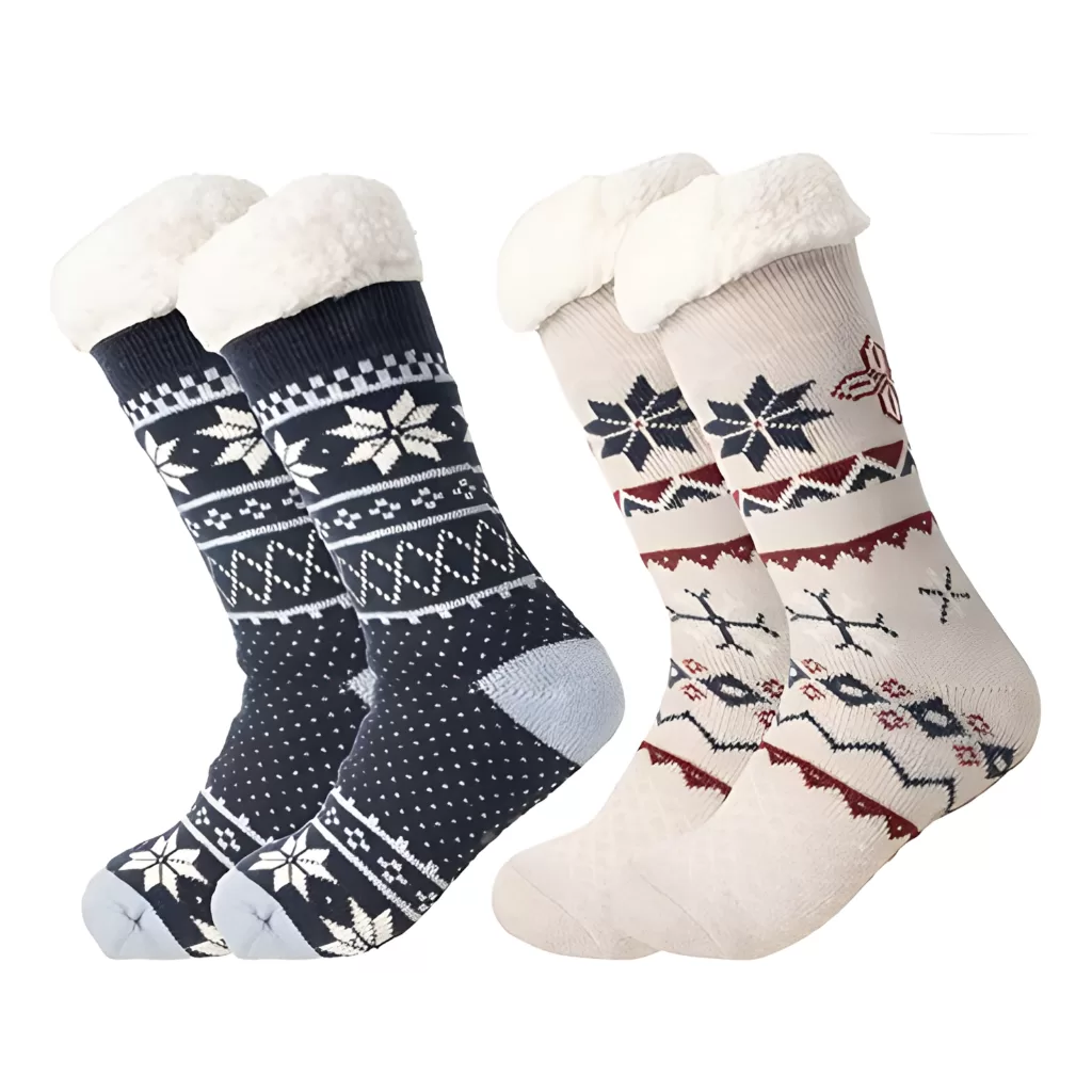 Meia Grossa Térmica Lã Forrada Cano Alto Pelinho Quentinha Inverno