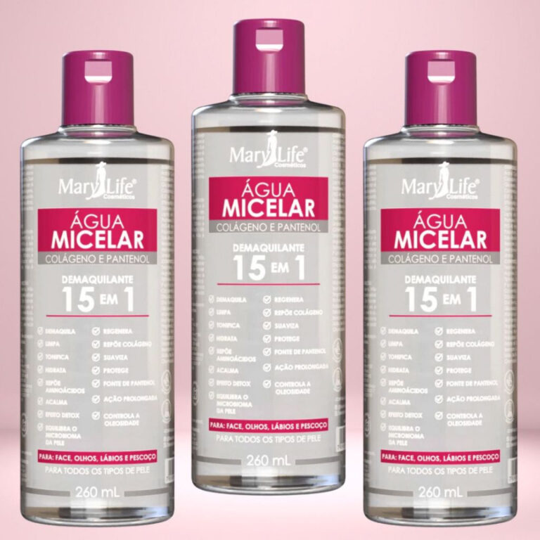 Kit 3 Unidades Água Micelar Colágeno e Pantenol 