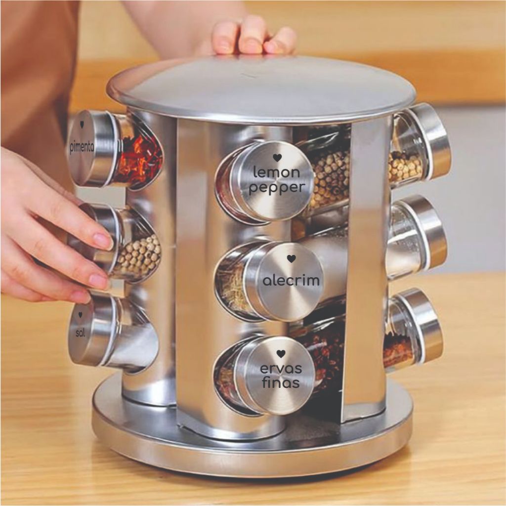 36 Etiquetas ADESIVAS para Potes de Tempero Cozinha Organizada e Decorada com Estilo