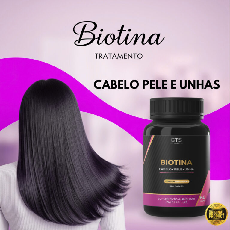 Biotina 60 cáps 500mg  Suplemento para Queda de C