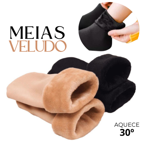kit Com 6 4 2 Pares Meia de Veludo Termica Forrada