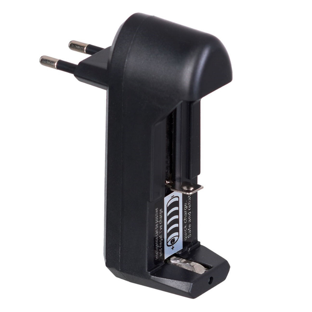 Carregador de Bateria Com Mola Pilha Até 2 Baterias Lanterna Tática 18650 14500 Bivolt Universal