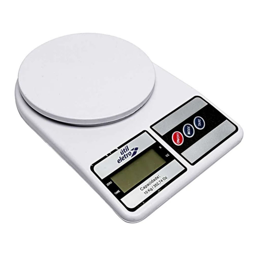 Balança Digital de Precisão Cozinha 10kg Nutrição e Dieta Fitness Cor Branca Útil Bazar