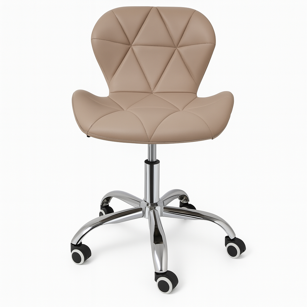 Cadeira Eiffel Slim Giratória com Estofado Penteadeira Base Cromada Evolux