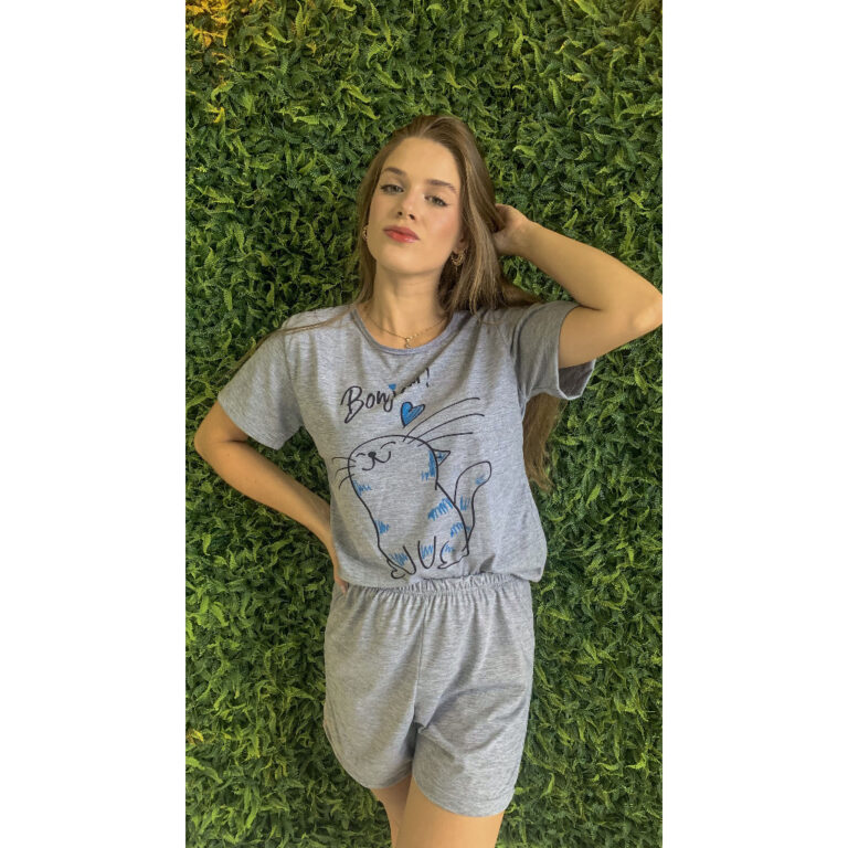 Pijama Feminino Adulto Malha Barato Moda Mulheres 