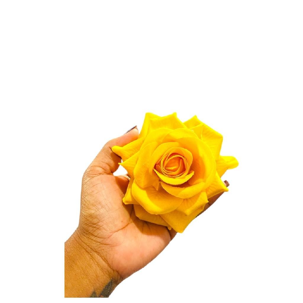 Rosa Presilha De Cabelo Aveludada Aces Cigano Amarela