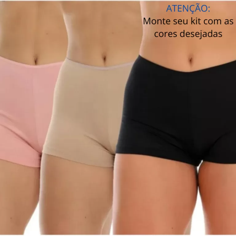 Kit 2 Anágua Short Curto Íntimo Segunda Pele Lis
