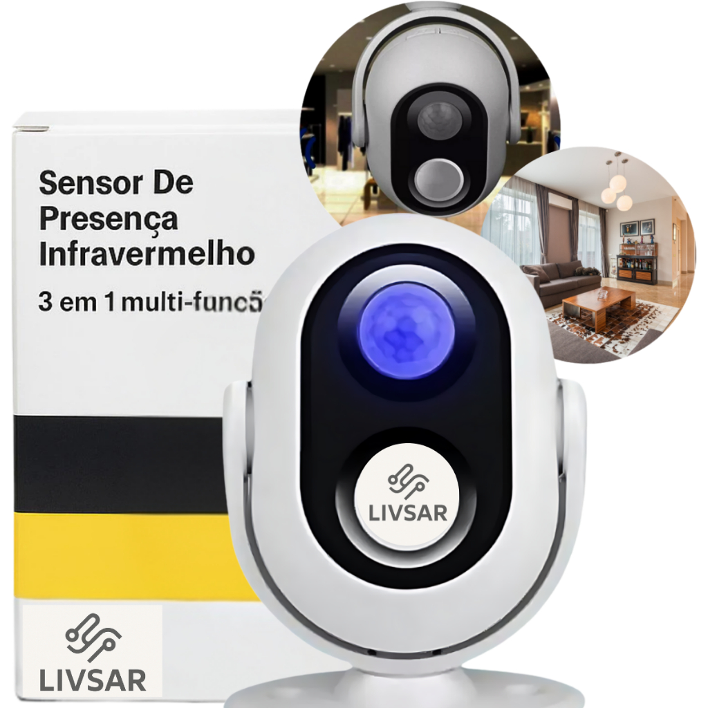 Sensor Sonoro de presença alarme sem fio entrada de clientes em loja Campahia
