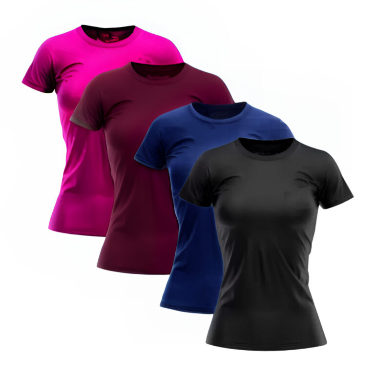Kit 4 Camisetas Femininas Dry Fit Academia Corrida