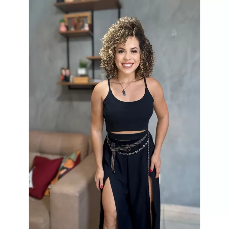 Calça Feminina Pantalona Cintura Alta com Lastex 