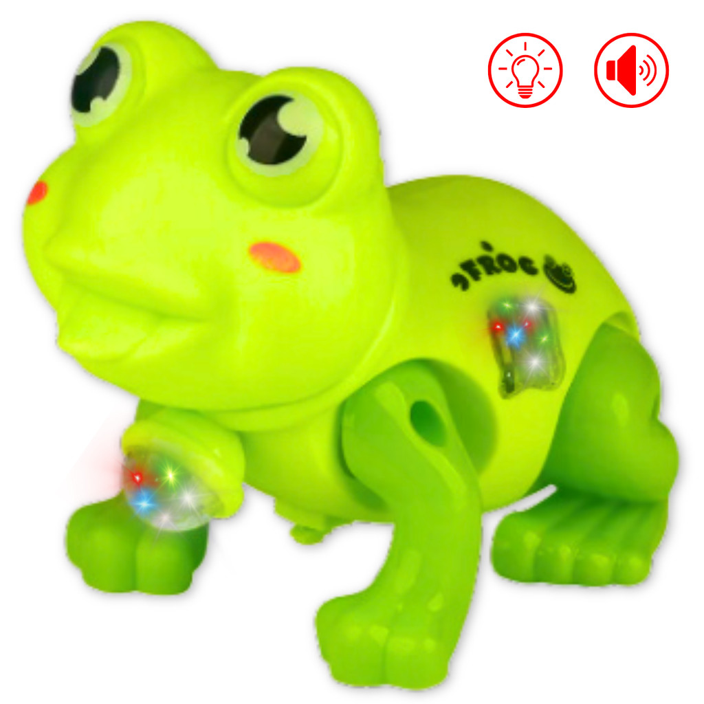 Brinquedo Infantil Sapo Musical Anda Sozinho Com Luz E Som