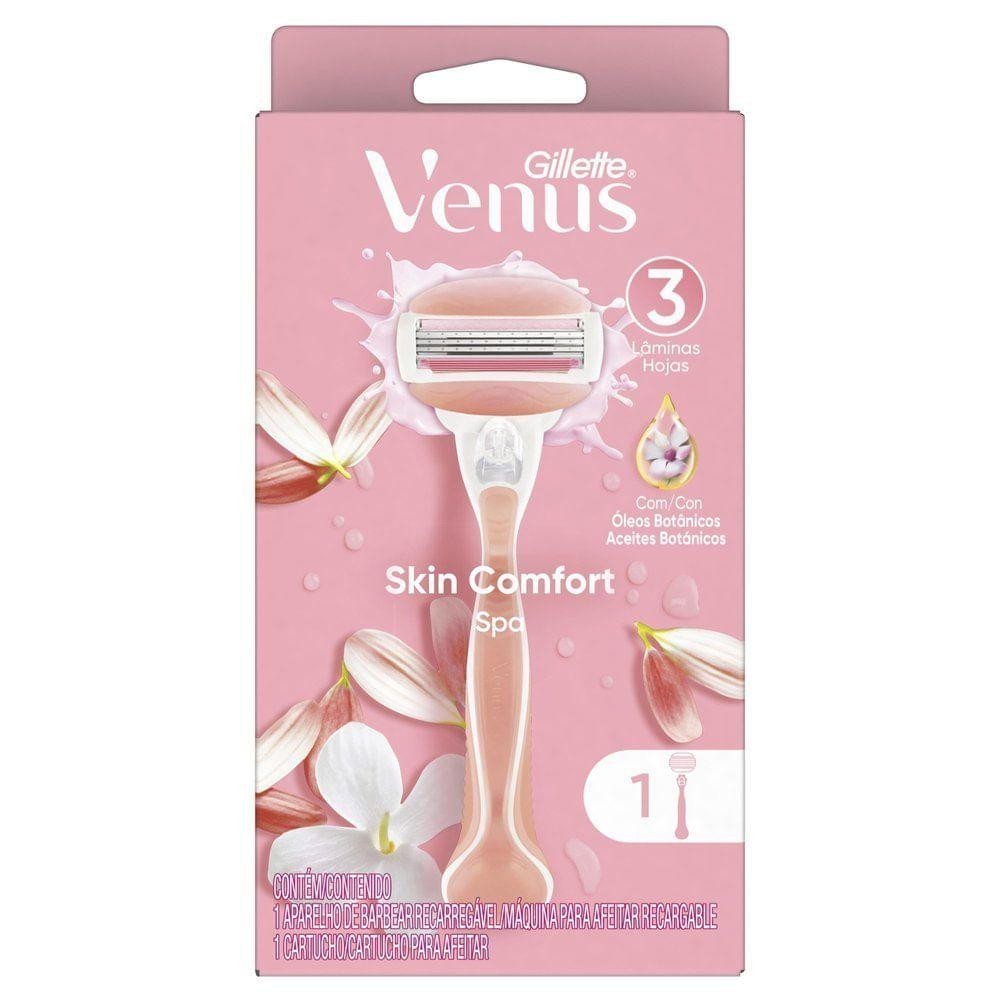 Aparelho de Depilar Gillette Venus Spa  Lâminas com Fita de Gel Hidratante e Barbear Feminino Confor