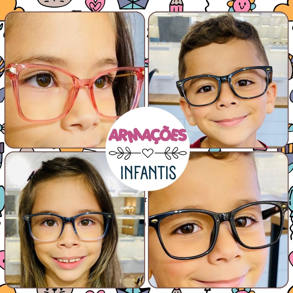 Armações Infantis para Grau Leve Confortável Vários Modelos Promoção Relâmpago Liquidação