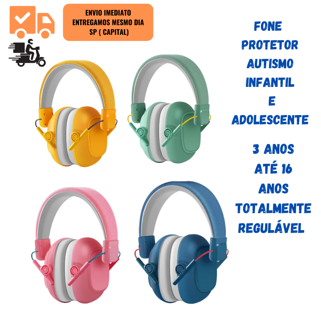 fone autismo fone protetor para criança autista protetor de barulho infantil fone abafador infantil