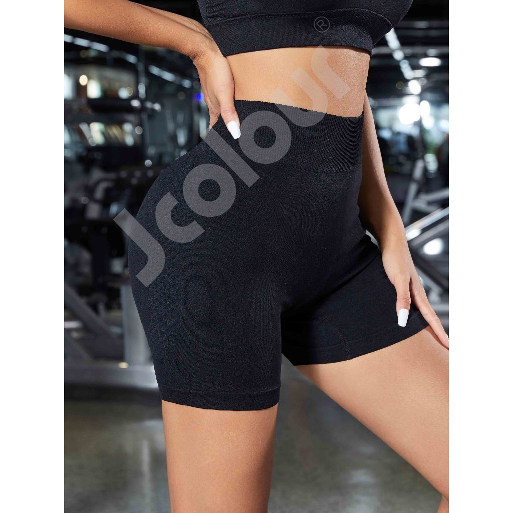 2 peças Short Leggings Esportivas Femininas de Cintura Alta com Secagem Rápida para Academia e Yoga