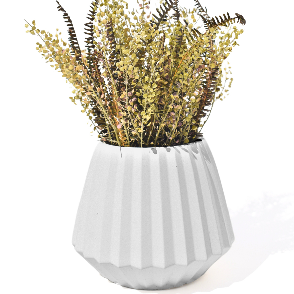 Vaso Decorativo Diamante Artesanal 10,5x13cm Em Cimento