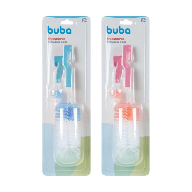 Kit Escovas Para Mamadeira e bico buba Para Bebê 