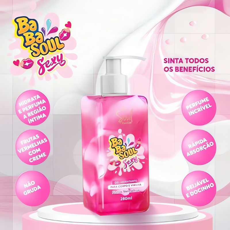 Kit BabaSoul Sexy Beijável 3 Sabores  Hidratação e Sensação Irresistível