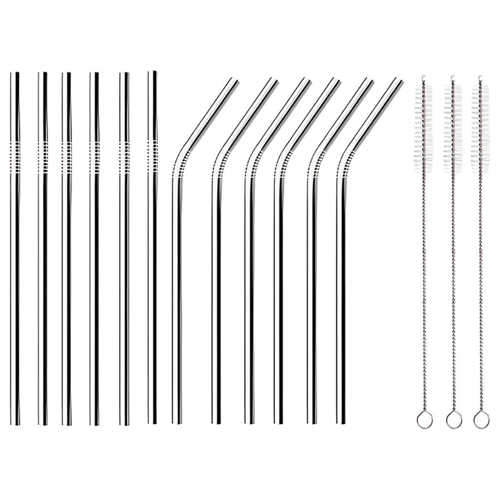 Kit 100 Canudos Inox Atacado Revenda Restaurantes Bar Lojista Sustentável