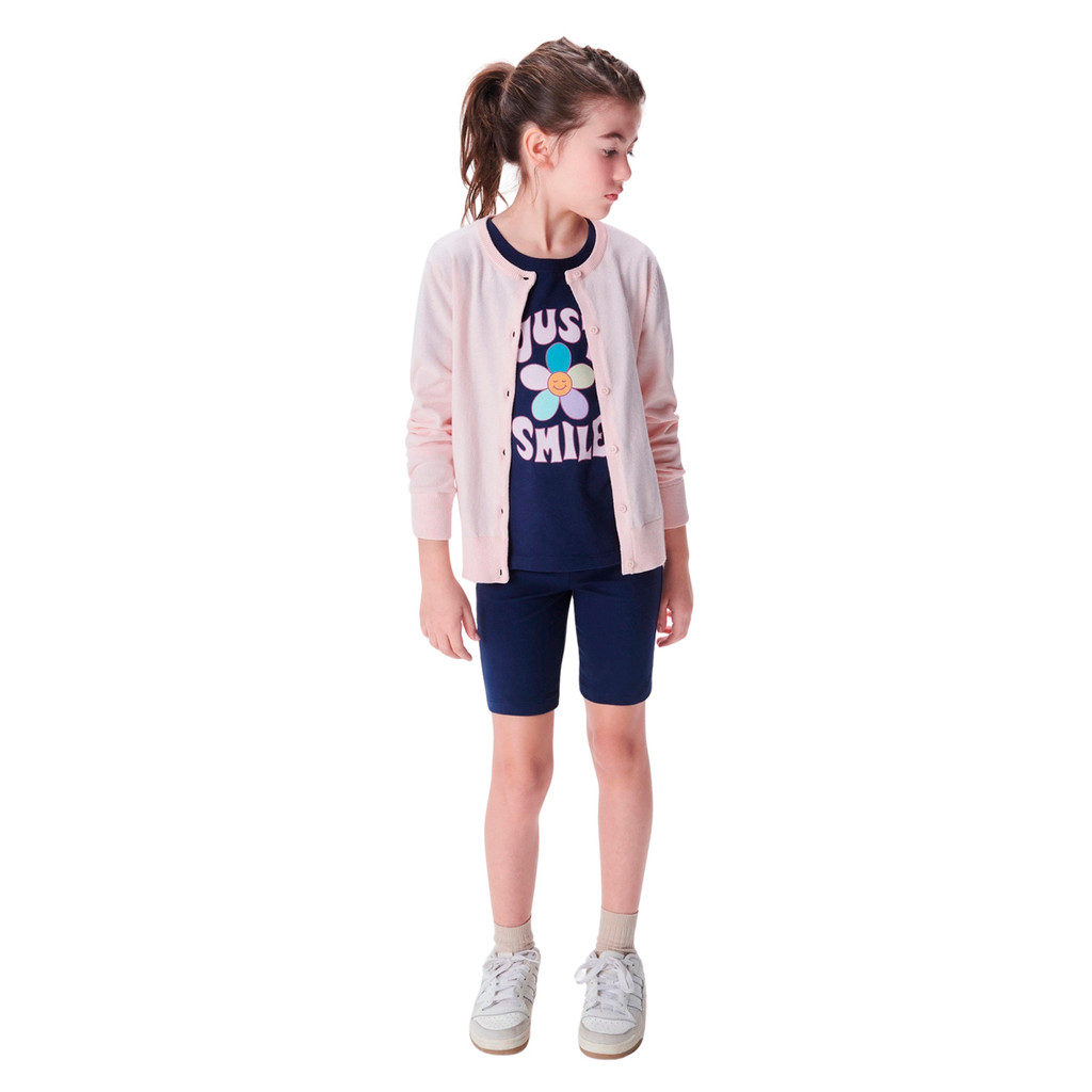 Cardigan Hering Rosa Infantil Menina Em Tricô