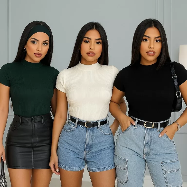 T-shirt Feminina Básica Premium Ribana Canelada E