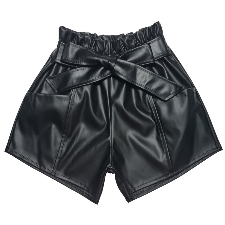 Short Infantil Couro Courino Menina Blogueirinha M