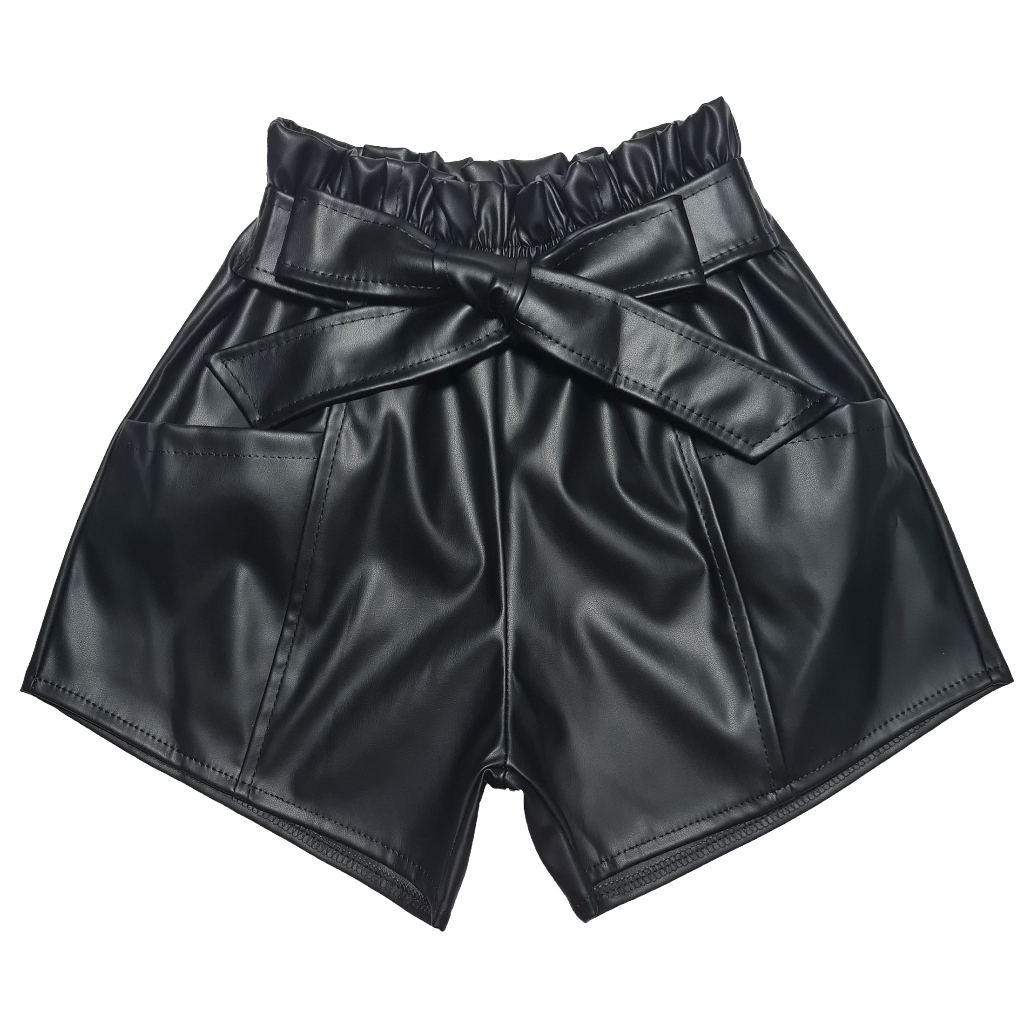Short Infantil Couro Courino Menina Blogueirinha Mini Diva