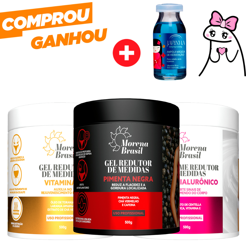 Kit Firmador Morena Brasil – Gel de Pimenta Negra + Creme Anti Flacidez – Reduz Medidas E Flacidez
