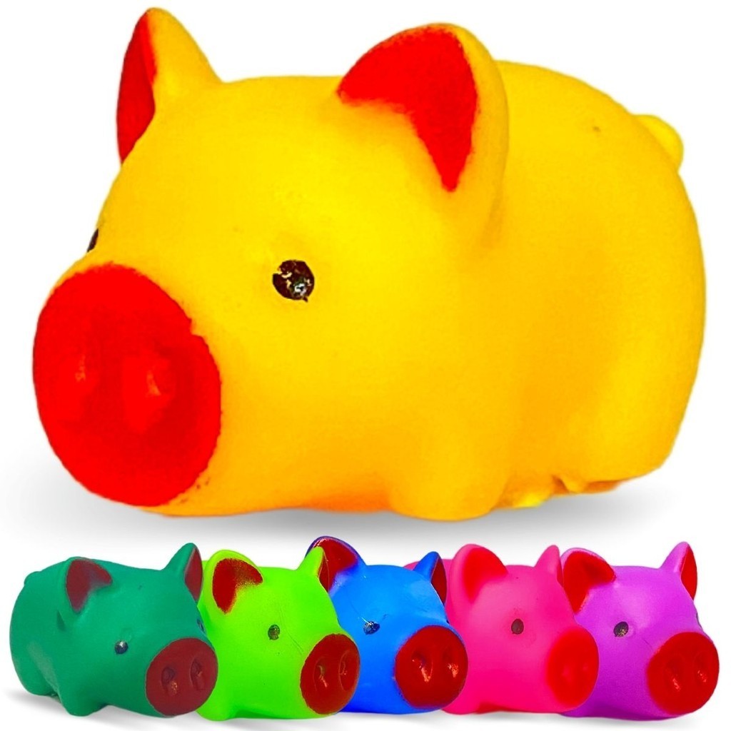 Brinquedos De Banho Para Bebês Kit Quatro Porquinho Vinil