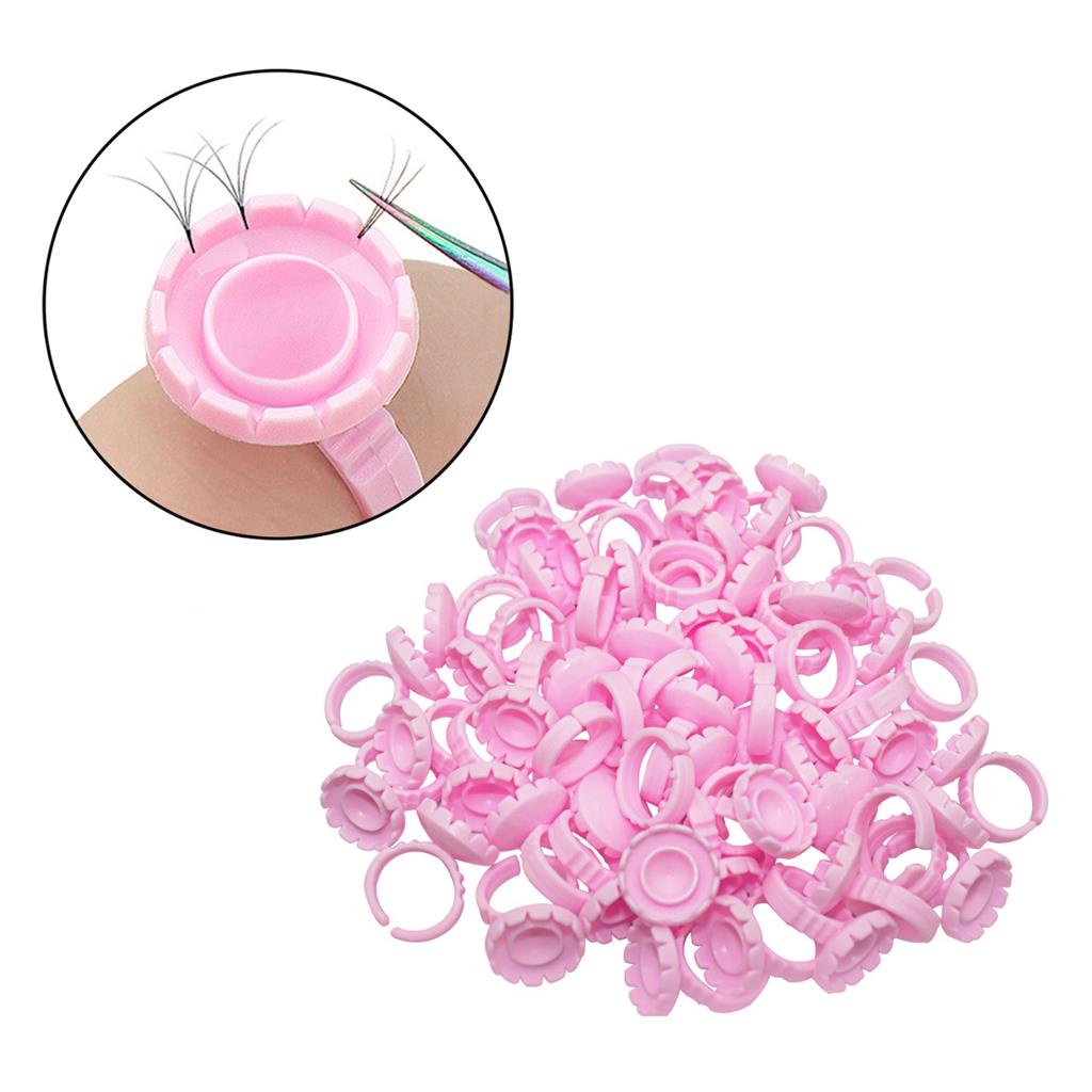 100 Anel Batoque Flor Descartável para Cola Henna Tinta Cílios