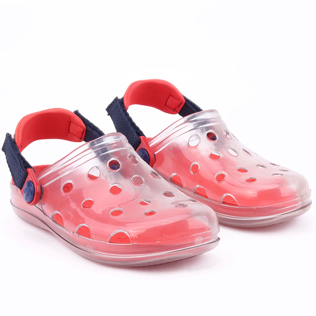Babuche Infantil Wboys Pop Clear Fun Kids – Transparente/Vermelho/Marinho