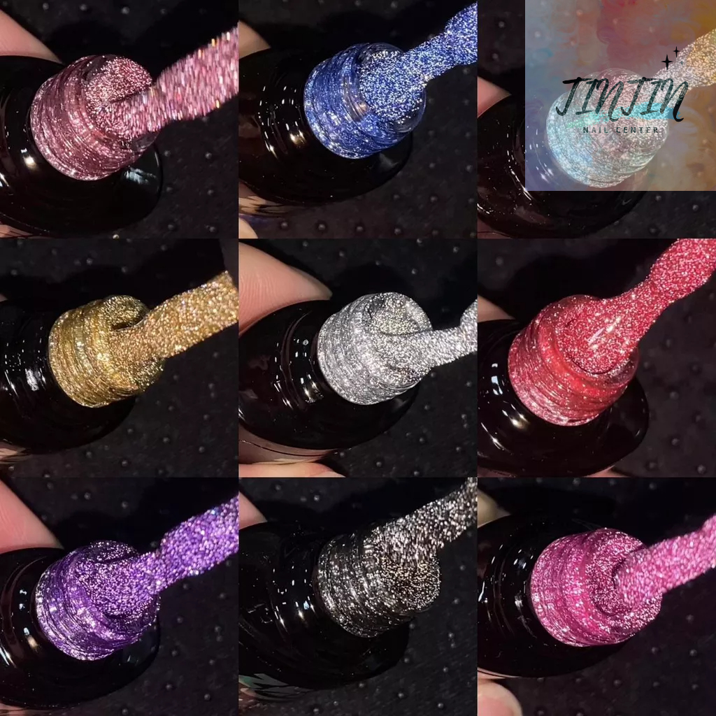 Esmalte Em Gel Refletivo 10ML ZEM Glitter Brilho Intenso Flash Disco Unhas Gel Luxo Pronta Entrega