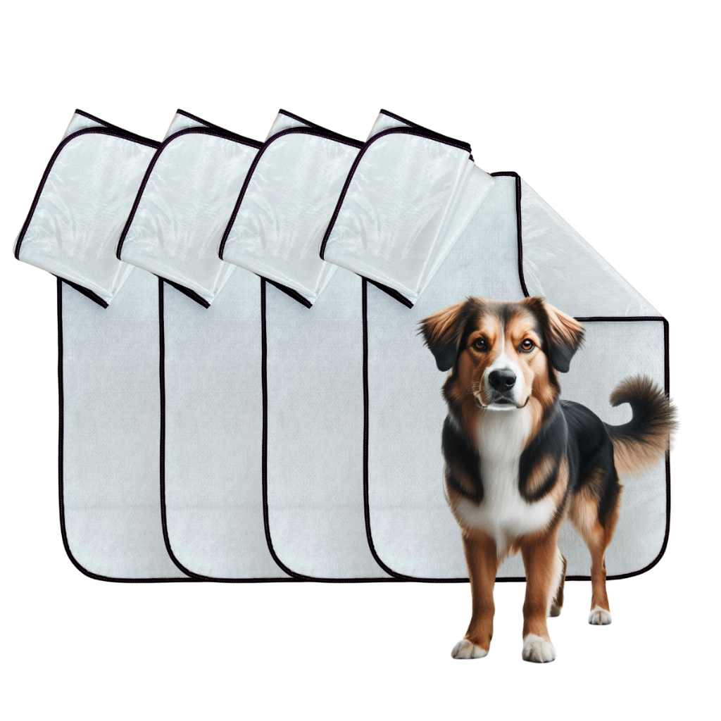 Kit 4un Tapete Higiênico Lavável Pet Para Cães Grande 80x60cm Reutilizável Xixi Cachorro