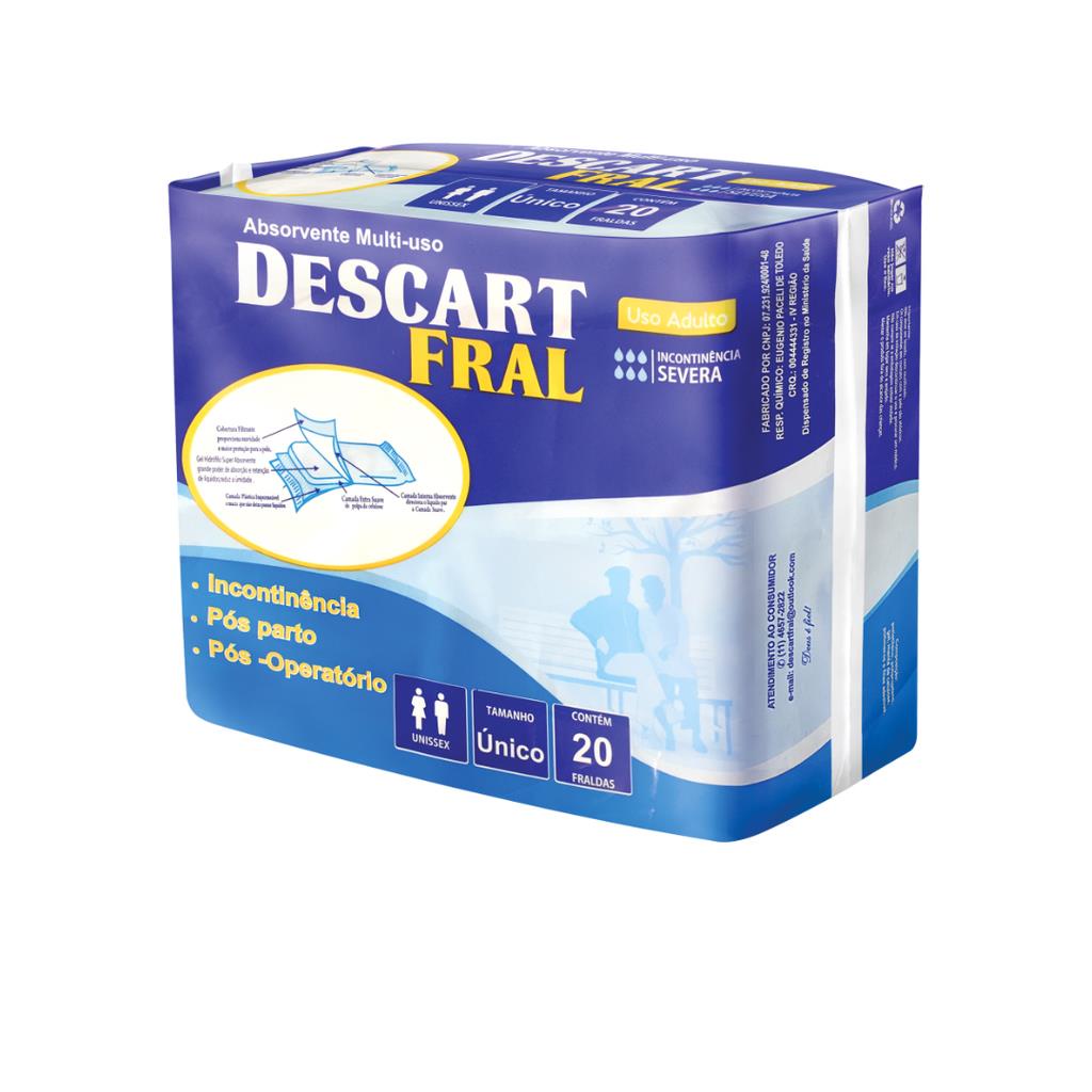 Absorvente Pós Multi-uso Descart Fral – 20 UNIDADES.