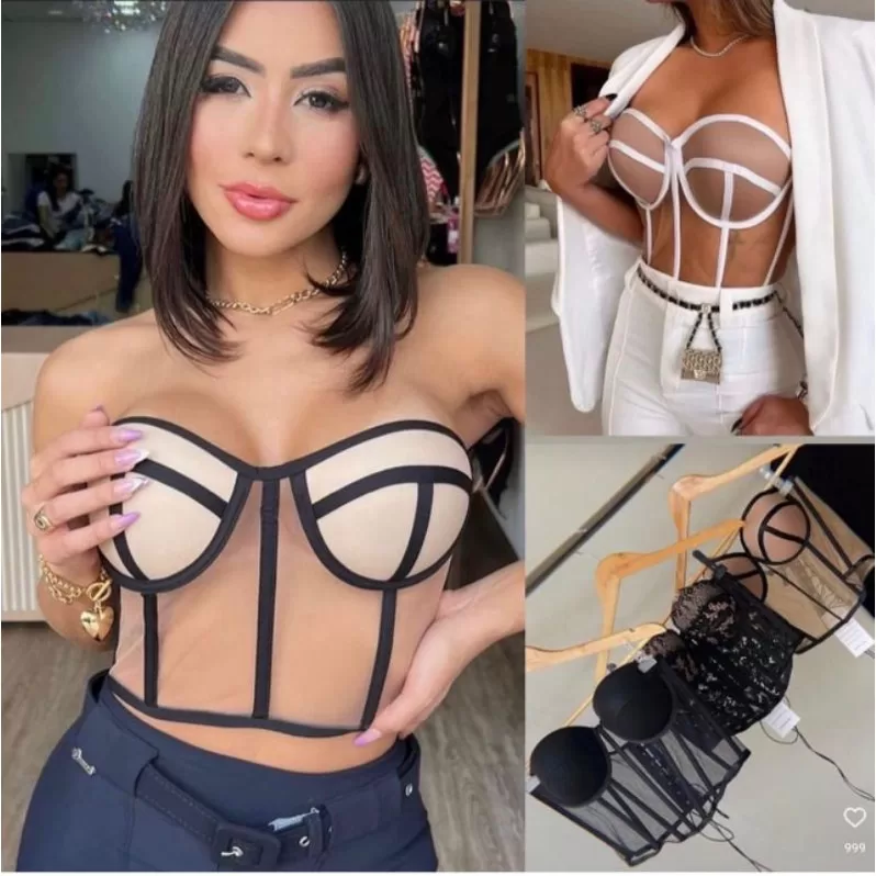 Bore Body/ Cropped em tule Anita estiloso