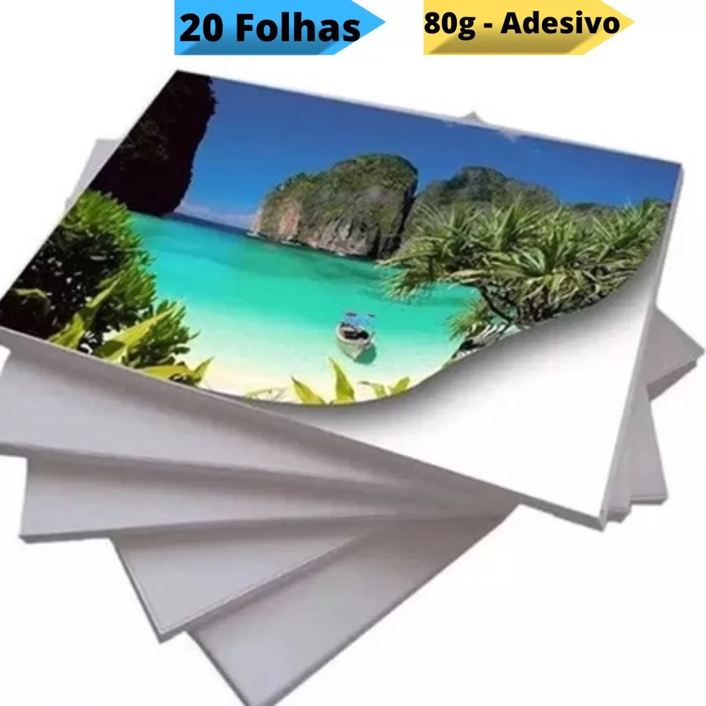 Papel Fotográfico Adesivo A4 Glossy 80G 20fls Masterprint