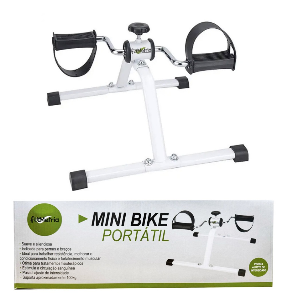 Mini Bike Bicicleta Ergométrica Portátil Reabilitação Fisioterapia Fitmetria