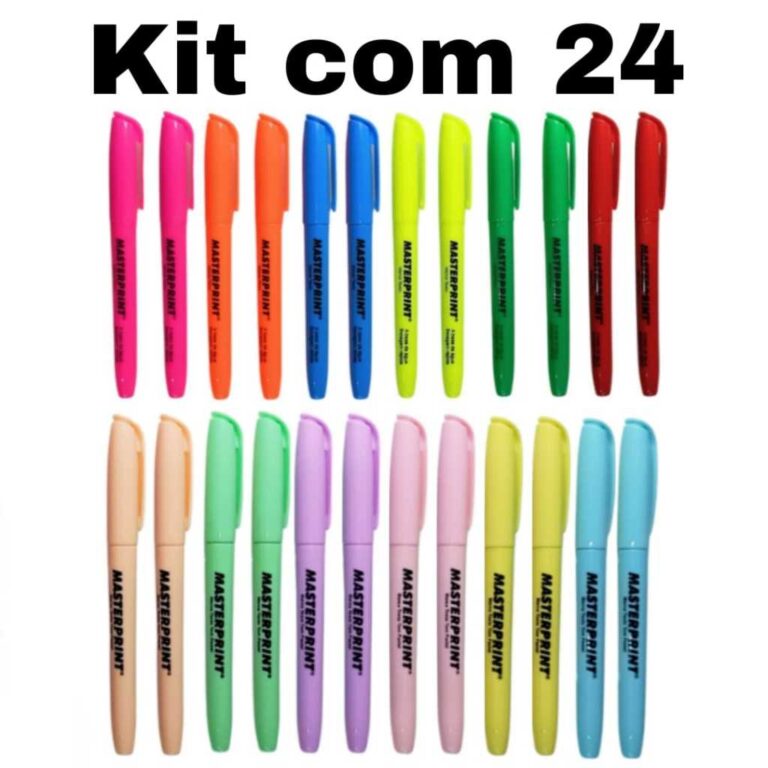 Kit 24 Marca Texto (12 Neon + 12 pastel) Masterpri