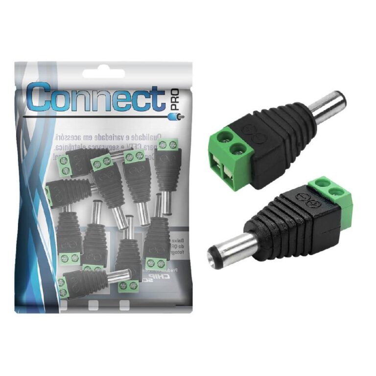 10X Conector Plug P4 Macho Com Borne P/ Cftv Câme