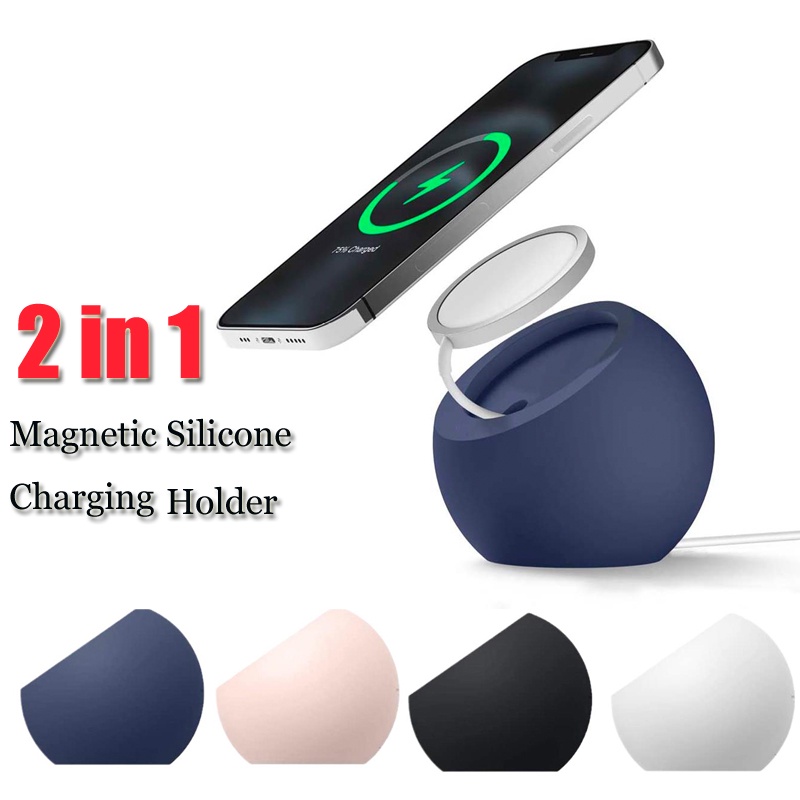 Suporte De Recarga Magnética De Silicone De De Para iPhone 16 17 Pro Max 2 Em 1 Magsafe Carregamento