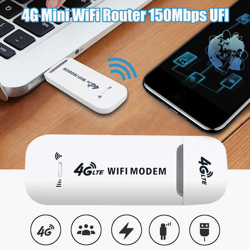 Roteador Sem Fio Lte USB Dongle Wifi Modem 4g 150Mbps Sim Card Must Com Plugue De Carregamento 5V2A
