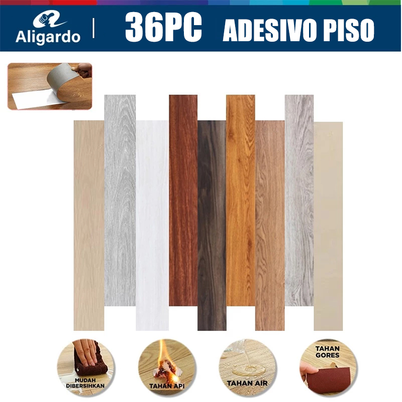 36 pc Piso Painel Revestimento Vinílico Adesivo Lavável Madeira  91,4×15,2cm