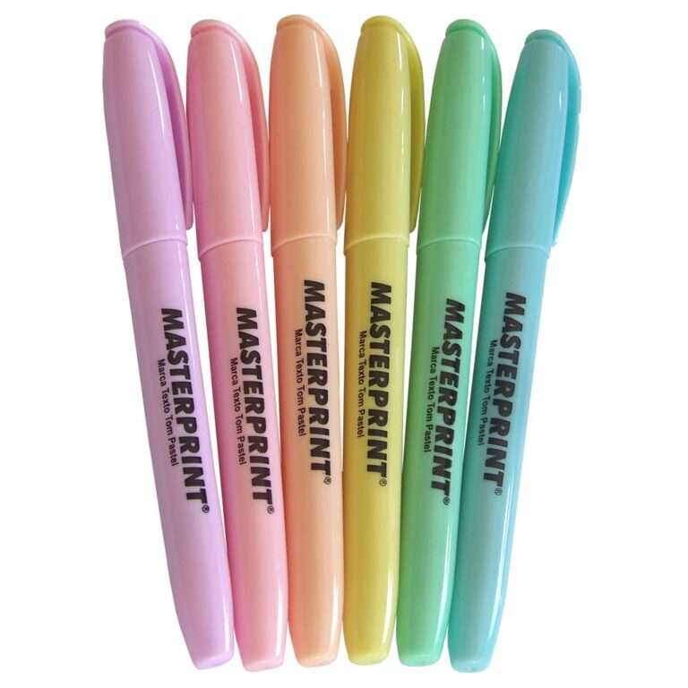 Kit 6 Cores Caneta Marca Texto Tom Pastel com Pont