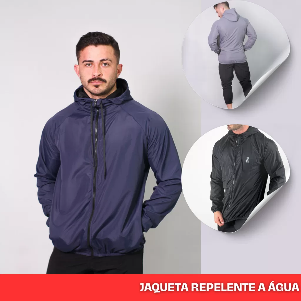 Jaqueta Impermeável Corta Vento Masculina Lisa