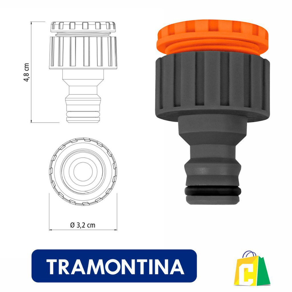 Adaptador Fêmea Rosca 3/4 Com Bucha De Redução 1/2